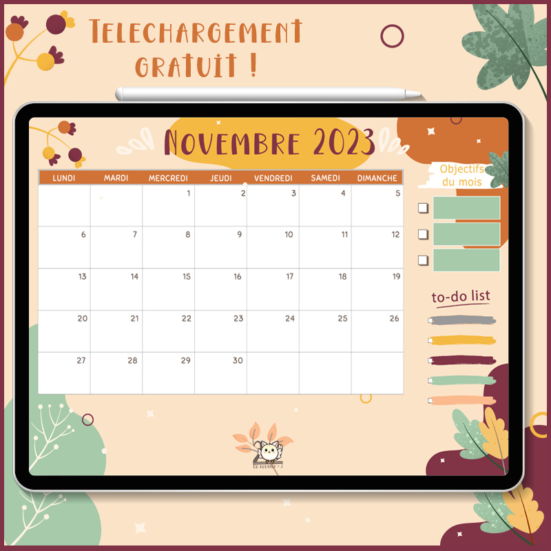 calendrier novembre 2023