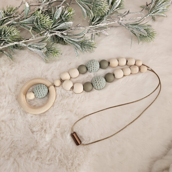 Collier allaitement silicone et bois