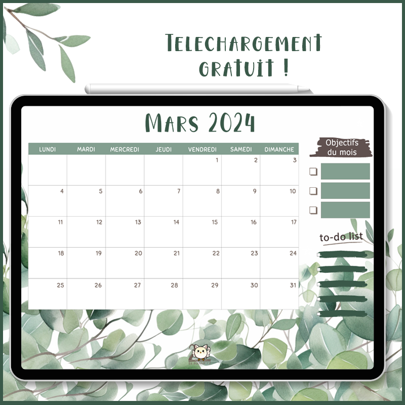 planning planner mars 2024