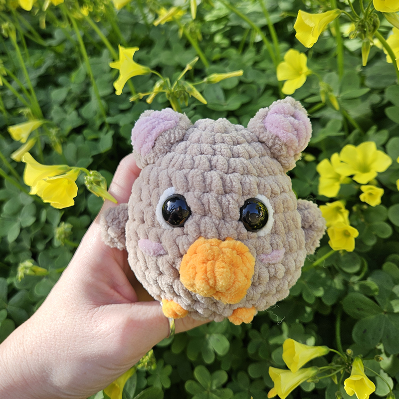 peluche poussin-chat