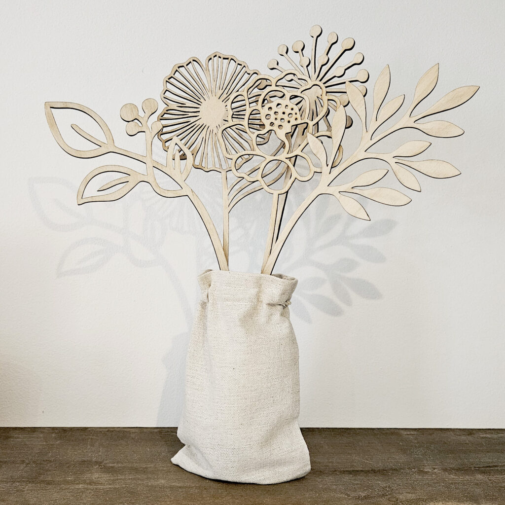 fleurs en bois