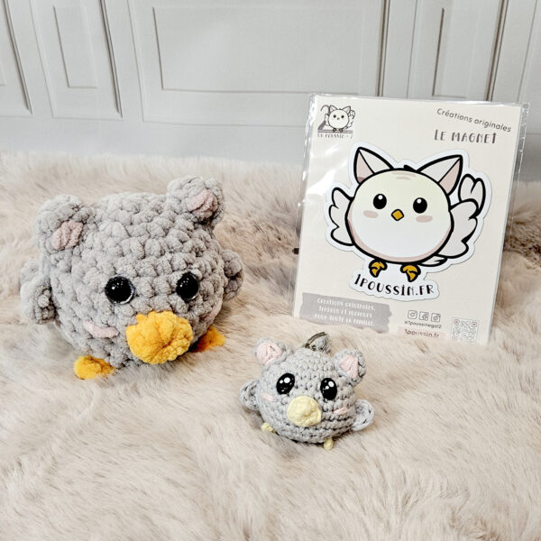 peluche poussin chat fluffy
