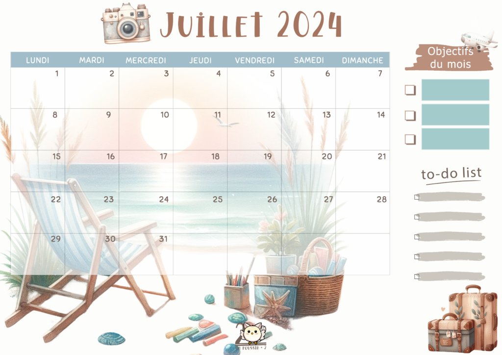 planning téléchargement gratuit juillet 2024