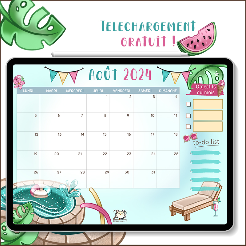 planning téléchargement gratuit aout 2024