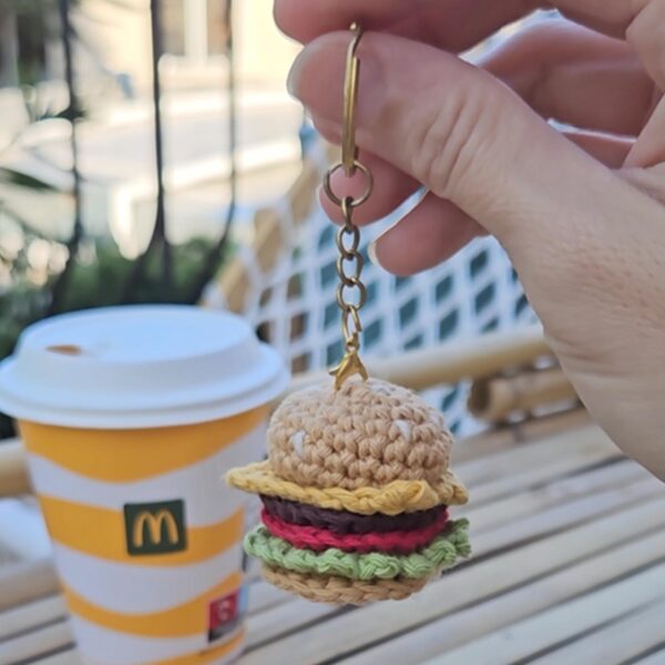 porte clé mini hamburger