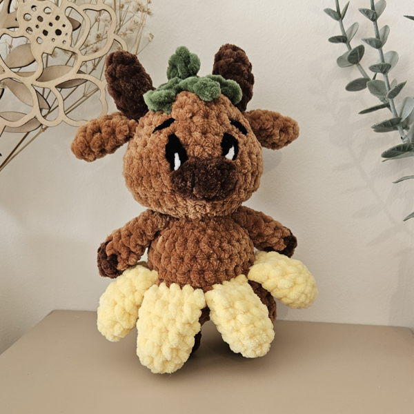 Peluche taureau velours au crochet fait main