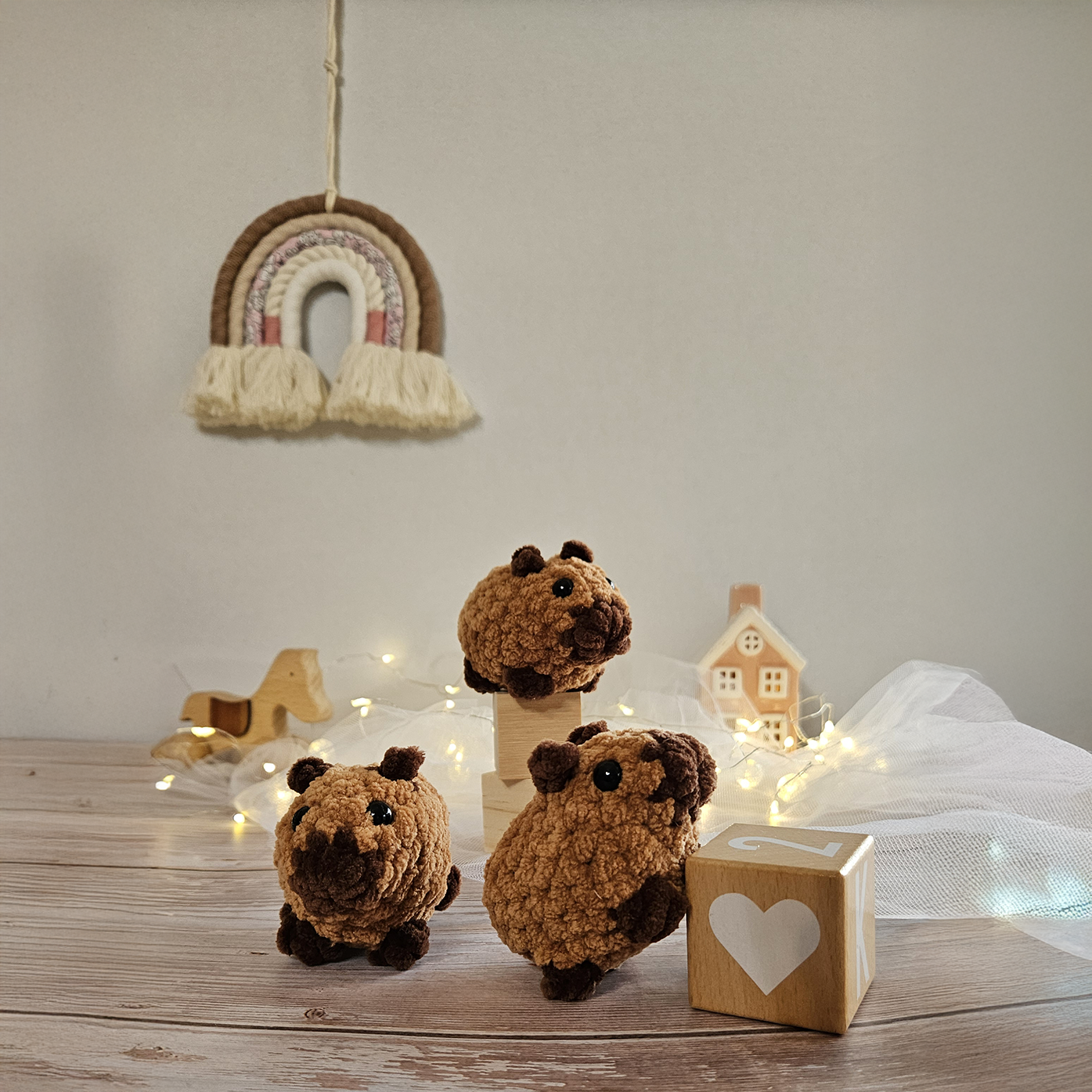 Peluche artisanale faite main, capybara