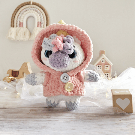 Licorne à Capuche Peluche artisanale faite main