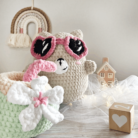 Peluche artisanale faite main - ours summer love