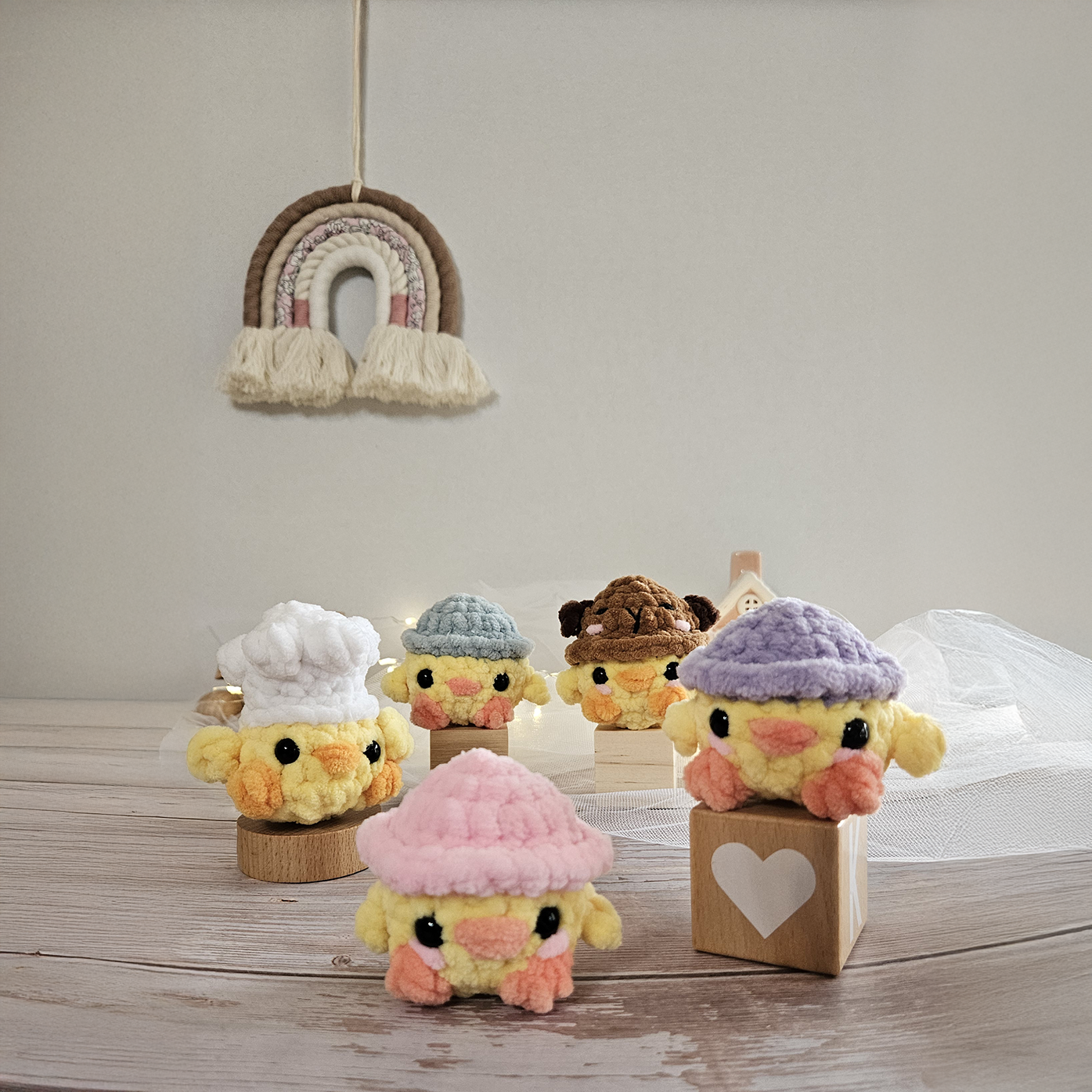 Peluche artisanale faite main, poussin