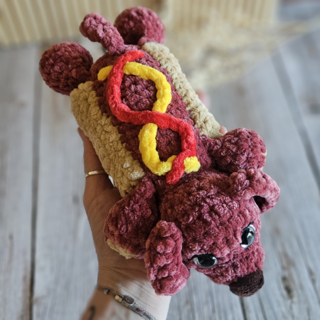 hot dog chien peluche crochet faite main