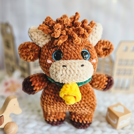 Vache Highland peluche crochet fait main